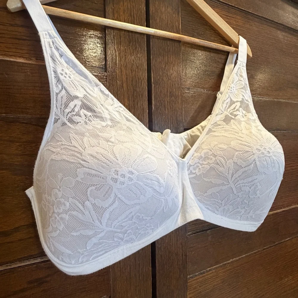 ✅ Bali 3XL bra breathe wireless Floral Lace cotton modal convertible straps soft